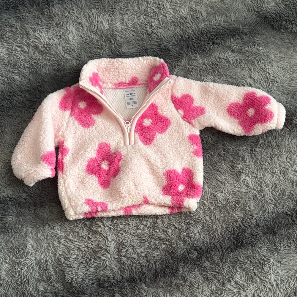 Carter's Pink Floral Fleece Sweater